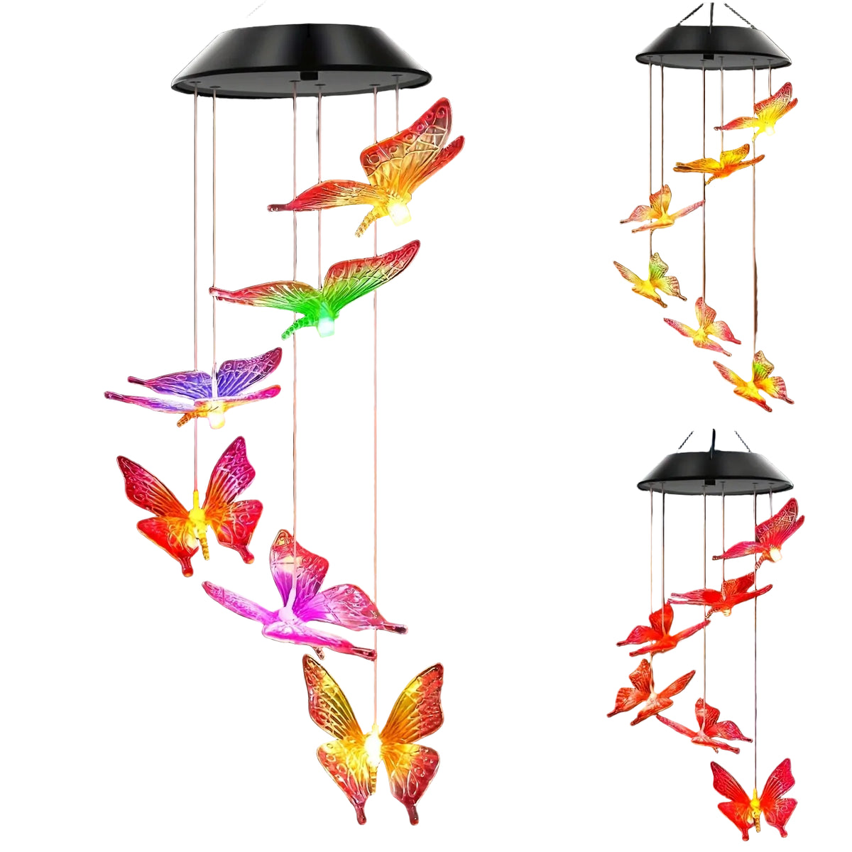 Solar color-changing wind chime light for outdoor garden decoration