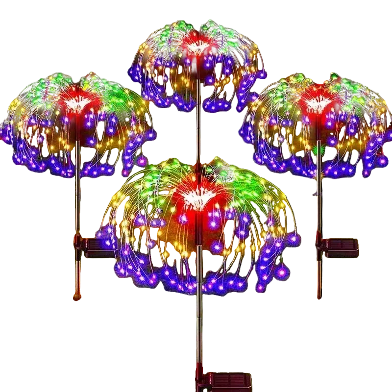 Solar firework dandelion garden lights with 60 multicolour LEDs